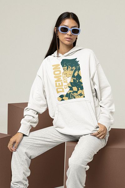 SEVBANO Demon Slayer Anime Character Printed Unisex Oversize Hoodie