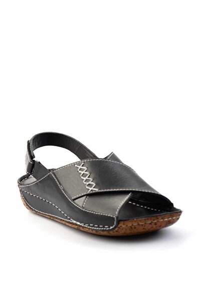 Bambi Black Leather Women's Sandals K05465048103