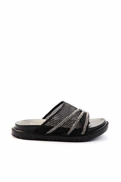 Bambi Women's Black Slippers - Mesh K04666013522