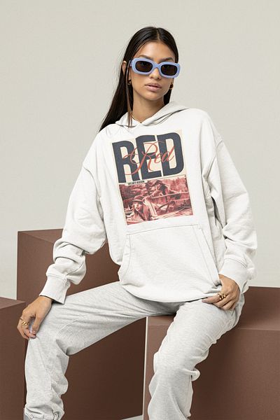 SEVBANO Unisex Taylor Swift Vintage Album Red Printed Oversize Hoodie