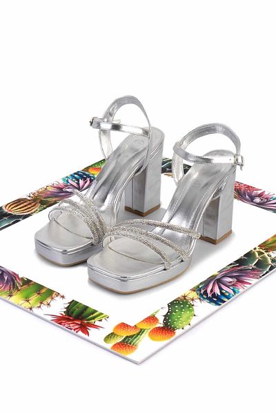 Bambi Metallic Lame Women's Classic Heeled Shoes05215164809