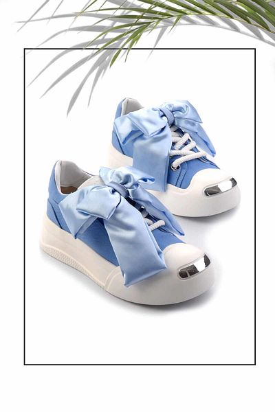 Bambi Denim Blue Linen Damen Sneaker K 01480002818