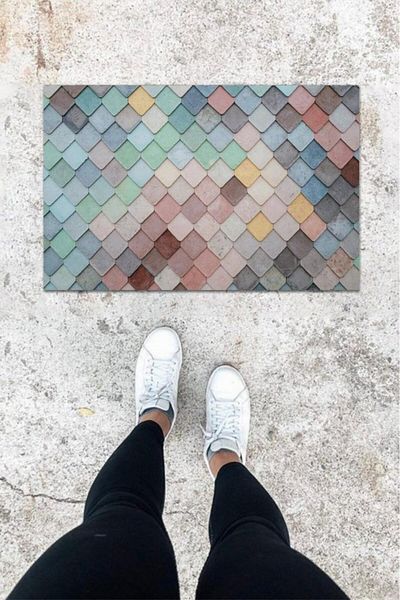 Skygo Colorful Digital Printed Roof Pattern Hooded Mat - K-1065