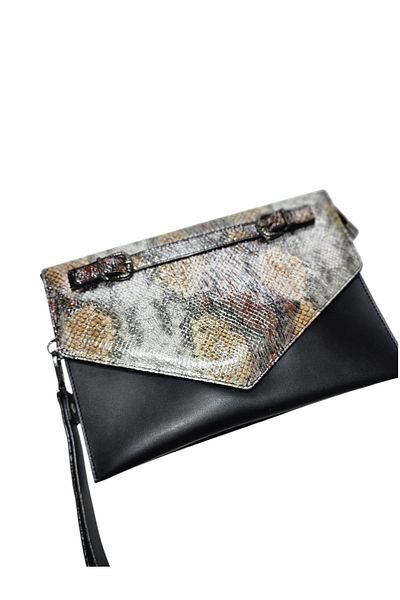 Queen Elizabeth 2 EYE SHINY SNAKE PATTERNED HAND-SHOULDER BAG