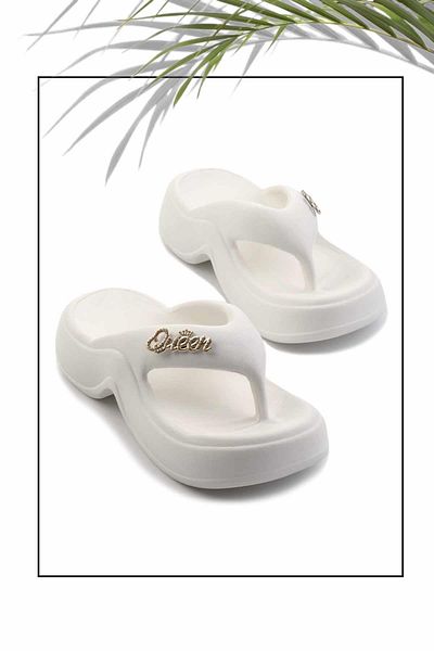Bambi Women's White Gel Slippers - K 04740340059