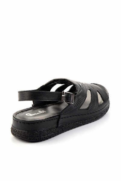 Bambi Black Leather Women's Sandals K05278204403