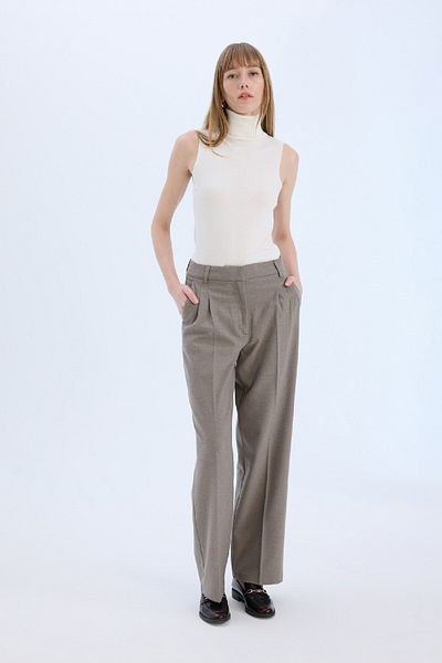 DeFacto Wide Leg Winter Pants High Waist Wide Straight Leg Flannel with Collet E6115Ax24Wn