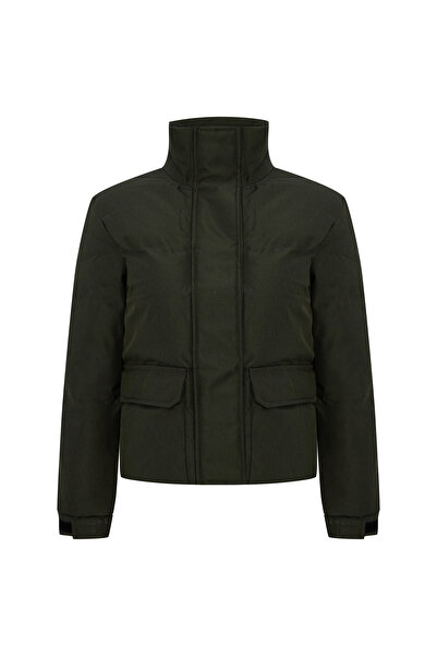 Mudo Quilted Inflatable Crop Coat with Right Collar