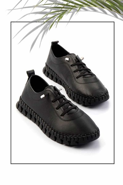 Bambi Black Leather Women's Sneaker K 01331081003