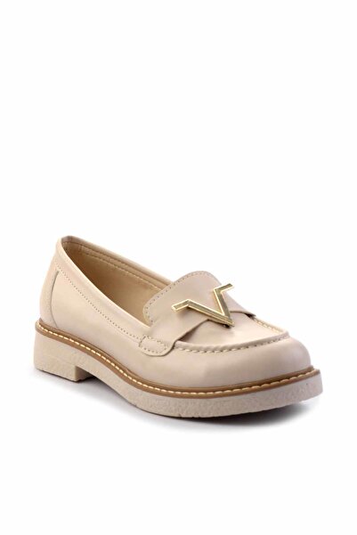 Bambi Bej Kadın Loafer Ayakkabı K01257067609