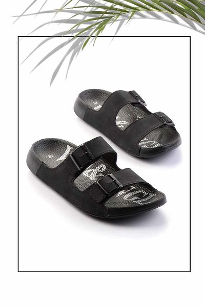 Bambi Women's Black Slippers K04446070109
