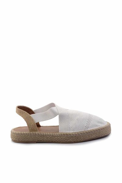 Bambi Weiße Strick-Damen-Espadrille K 01937050082