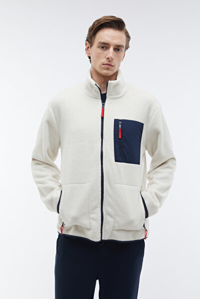 Mudo Zippered Color Detailed Fleece Jacket