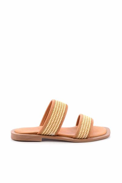 Bambi Papuci de damă Beige Tan Straw K 04862500228
