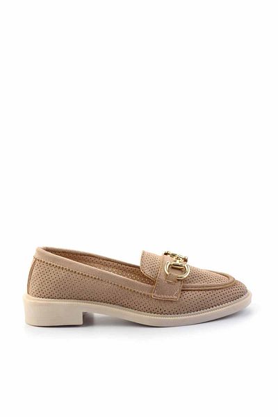 Bambi Pantofi mocasini de dama din piele intoarsa bej K 01362245702