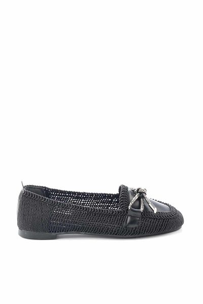 Bambi Black Knitted Women's Espadrille K01879251116