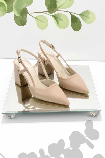 Bambi Béžové dámské klasické boty na podpatku01231311709