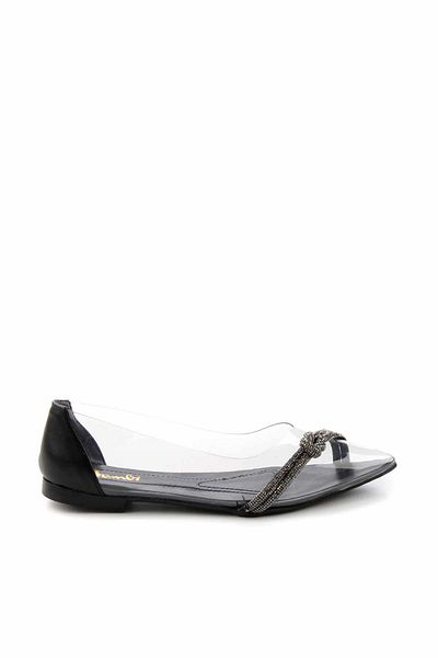 Bambi Schwarze Ballerinas für Damen aus PVC Ballerina01687000523