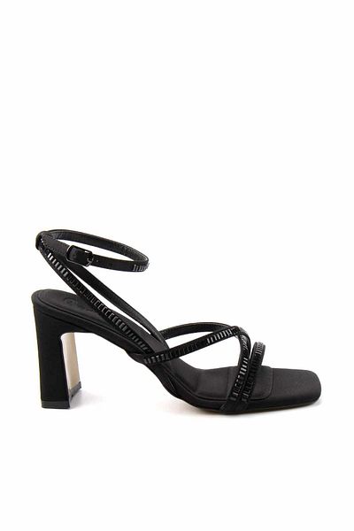 Bambi Klassische Damenschuhe mit Absatz aus mattschwarzem Satin K 05209603538