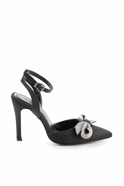 Bambi Damen-Abendschuhe aus mattschwarzem Satin K 01227084138