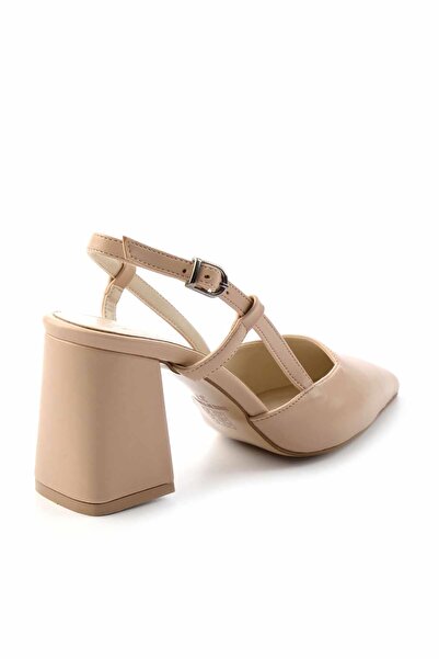 Bambi Béžové dámské klasické boty na podpatku01231311709
