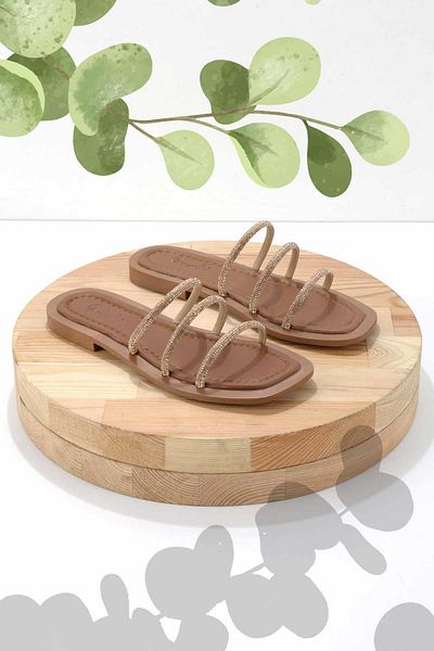 Bambi Rose Stone Genuine Leather Women's Slippers K04826051087