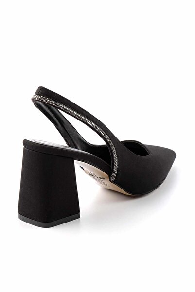 Bambi Damen-Abendschuhe aus mattschwarzem Satin K 01231311038