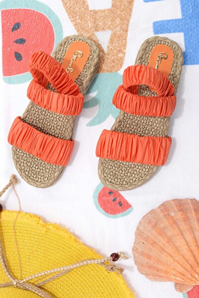 Bambi Оранжеви дамски сандали K05682020167