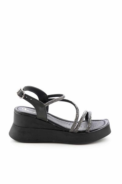 Bambi Schwarze Damensandalen K05823070709