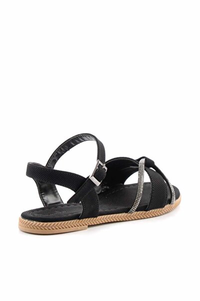 Bambi Black Print Detailed Women's Sandals K05370020110