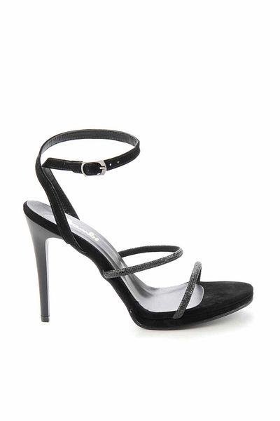 Bambi Schwarze Abendschuhe aus Wildleder für Damen05527195202