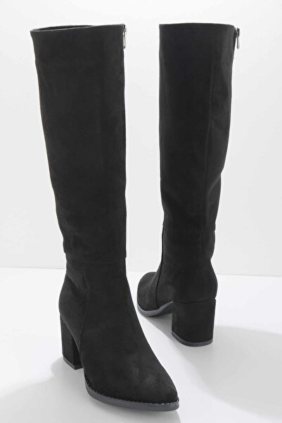 Bambi Μαύρα σουέντ γυναικείες μπότες K 03842081602