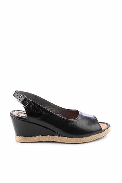 Bambi Schwarze Damen-Espadrille aus echtem Leder K 05582202103
