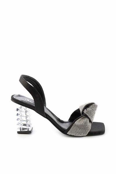 Bambi Damensandalen aus schwarzem Satin K 05140666638