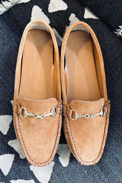 Bambi Damen-Loafer-Schuhe aus braunem Wildleder und echtem Leder K 01274225002