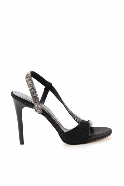 Bambi Damen-Abendschuhe aus schwarzem Satin K 05353046738
