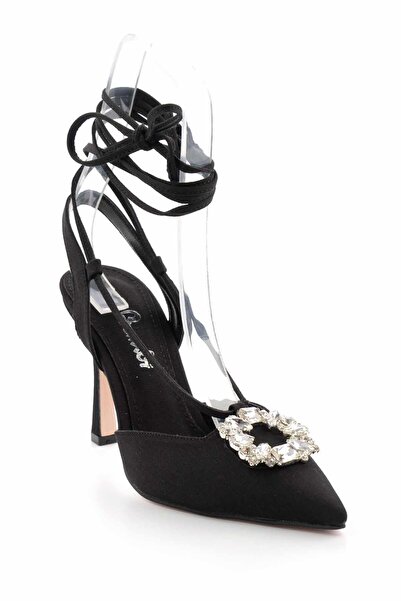 Bambi Damen-Abendschuhe aus mattschwarzem Satin K 01211771238