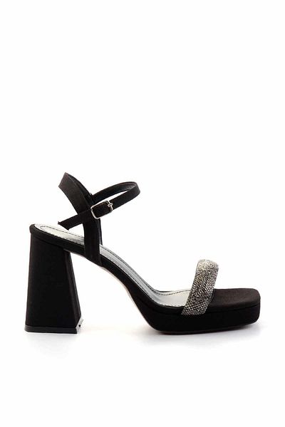 Bambi Mattschwarze Damen-Abendschuhe mit schwarzen Steinen K 05215164338