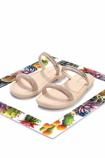 Bambi Beige Stretch-Damensandalen K 05499028117