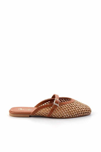 Bambi Tan Straw Women's Slippers - K04575005528
