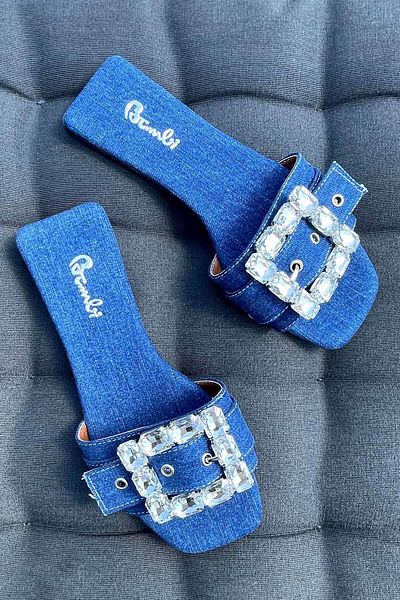 Bambi Papuci de damă din denim albastru K 04140016004