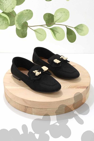 Bambi Black Suede Women's Ballerinas K01503741202