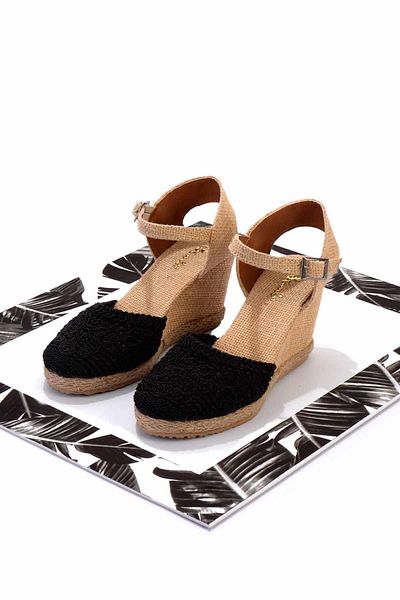 Bambi Schwarz gestrickte Damen-Espadrille K 05874050316