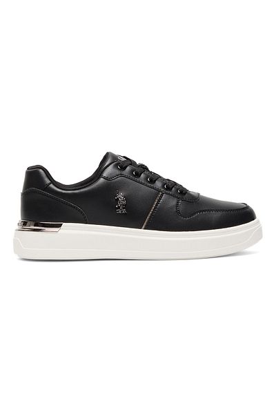 U.S. Polo Assn. Women's Black Low-Top Sneakers - Stylish Design with White Sole Accent and Cushioned Comfort