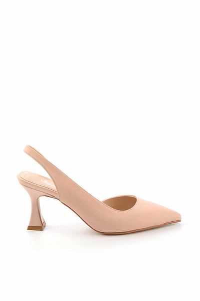 Bambi Klassische Damenschuhe mit Absatz aus mattem Nude-Satin K 01282064538