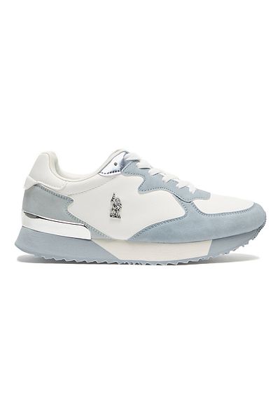 U.S. Polo Assn. Women's Retro-Style Sneakers - Lightweight with Silver Accents, Lace-Up Shoes for a Sporty Look