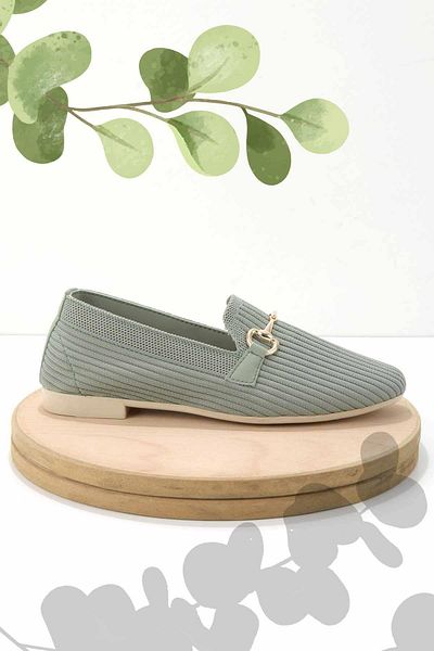 Bambi Wasser Grün Tricot Damen Loafer Schuhe K 01320302082