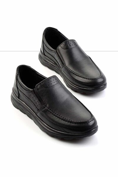 Bambi Чорне шкіряне чоловіче повсякденне взуття E01556025903