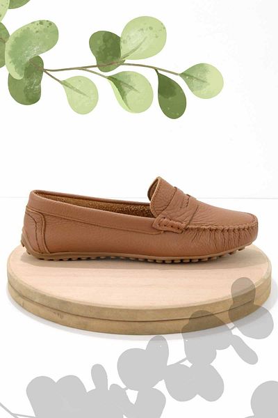 Bambi Braune Damen-Loafer-Schuhe aus echtem Leder K 01257020203