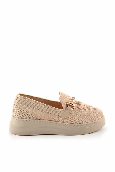 Bambi Beige Strickwaren Damen Loafer Schuhe K 01320425182